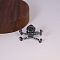 Alloy Skull Finger Rings, Vintage Punk Adjustable Halloween Fashion Jewelry, Black