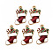 Alloy Enamel Pendants, Light Gold, Cadmium Free & Nickel Free & Lead Free, Christmas Socks, FireBrick, 26x15x3mm, Hole: 1.6mm