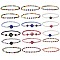 Word Lucky Stretch Bracelets Set, Evil Eye Beads Protection Bracelets, Glass Seed Beads Bracelets for Girl Women, Mixed Color, Inner Diameter: 2-1/8~2-3/8 inch(5.5~6cm), 18pcs/set