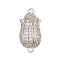 Brass Micro Pave Clear Cubic Zirconia Magnetic Clasps, Cadmium Free & Nickel Free & Lead Free, Flower, Real Platinum Plated, 20x10mm, Hole: 1.2mm