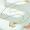 Brass Micro Pave Clear Cubic Zirconia Pendant Necklaces for Women, Golden, Heart, 17.44 inch(44.3cm)