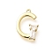 Brass Micro Pave Cubic Zirconia Pendants, LetterA-Z Charms, Golden, Letter G, 17x12x2.5mm, Hole: 1mm