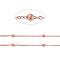 Brass Flat Oval Cable Chains, Satellite Chains, Unwelded, with Card Paper, Lead Free and Nickel Free, Red Copper, 2.2x1.7x0.23mm, Bead: 3.5mm