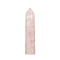 Point Tower Natural Rose Quartz Home Display Decoration, Healing Stone Wands, for Reiki Chakra Meditation Therapy Decors, Hexagon Prism, 10x50mm