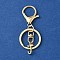 Alloy Initial Letter Charm Keychains, with Alloy Clasp, Golden, Letter J, 8.5cm