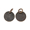 Brass Stamping Blank Tag Charms, Nickel Free, Flat Round, Red Copper, 12x0.25mm, Hole: 4mm