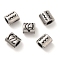 Oval with Constellation 304 Stainless Steel Beads, Large Hole Beads, Antique Silver, Aquarius, 9x9x6mm, Hole: 4.5mm