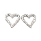 Non-Tarnish 304 Stainless Steel Linking Ring, Hammered, Heart, Stainless Steel Color, 19x18.5x2mm, Inner Diameter: 12.5x14mm