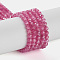 Cubic Zirconia Bead Strands, Faceted Round, Red, 3mm, Hole: 0.6mm, about 131pcs/strand, 14.76''(37.5cm)