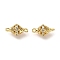 Brass Micro Pave Clear Cubic Zirconia Bicone Connector Charms, Cadmium Free & Nickel Free & Lead Free, Coin Links, Real 18K Gold Plated, 15x8mm, Hole: 1.5mm