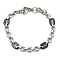 Non-Tarnish Two Tone 201 Stainless Steel Oval Link Chain Bracelet, 304 Stainless Steel Clasps, Stainless Steel Color, 8-3/8 inch(21.3cm), Wide: 8mm