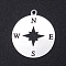 Non-Tarnish 201 Stainless Steel Laser Cut Pendants, Compass, Stainless Steel Color, 22x19.5x1mm, Hole: 1.4mm