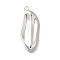 Brass Pendants, Cadmium Free & Nickel Free & Lead Free, Leaf Charms, Real Platinum Plated, 43.5x18x5.5mm, Hole: 2.5mm