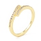 Clear Cubic Zirconia Heart Open Cuff Ring, Brass Jewelry for Women, Cadmium Free & Lead Free, Real 18K Gold Plated, US Size 6(16.5mm)