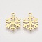 201 Stainless Steel Pendants, Laser Cut Pendants, Snowflake, Golden, 15x12x1mm, Hole: 1.2mm