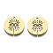 201 Stainless Steel Pendants, Laser Cut, Flat Round with Eye, Golden, 15.5x15.5x1mm, Hole: 1.4mm