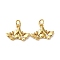Brass Micro Pave Cubic Zirconia Pendants, Long-Lasting Plated, Cadmium Free & Lead Free, Rack Plating, with Jump Ring, Real 18K Gold Plated, 12x17x2.5mm, Hole: 3.5mm