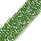 Transparent Glass Beads, 32 Facets, AB Color Plated, Round, Green, 4.5x4mm, Hole: 1mm, about 87~93pcs/strand, 32~33cm