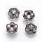 6-Petal Tibetan Style Alloy Flower Bead Caps, Cadmium Free & Lead Free, Gunmetal, 6x2mm, Hole: 1mm