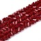Opaque Glass Beads Strands, Triangle, Faceted, FireBrick, 3~3.5x4~4.5x4~4.5mm, Hole: 0.8mm, about 121~131pcs/strand, 14.37~15.35 inch(36.5~39cm)