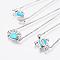 Long-Lasting Plated Adjustable Brass Slider Bracelets, Bolo Bracelets, with Synthetic Opal, Platinum, 9-3/8 inch(239mm)