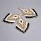 Handmade Japanese Seed Beads Tassels Pendants, with Japan Import Thread, Loom Pattern, Rhombus, White, 87~89x26x2mm, Hole: 1.5mm