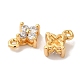 Латунные микропаве прозрачные кубические циркониевые подвески KK-M294-18G-2