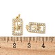 Латунные микропаве прозрачные подвески с фианитом KK-Q031-32G-02-3