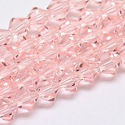 Подражать австрийский хрусталь двойной конус стеклянные бусы нити GLAA-F029-3x3mm-15