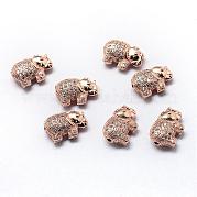 Стойки обшивки латунь кубического циркония бусы ZIRC-S032-01RG
