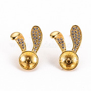 Серьги из латуни с микропейвом и прозрачным фианитом KK-S356-235-NF
