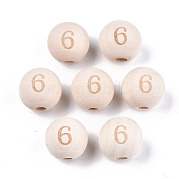 Незаконченная натуральная древесина европейский бисер WOOD-S045-141A-6
