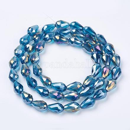 Стеклянные бусины с гальваническим покрытием  EGLA-D015-15x10mm-31-1