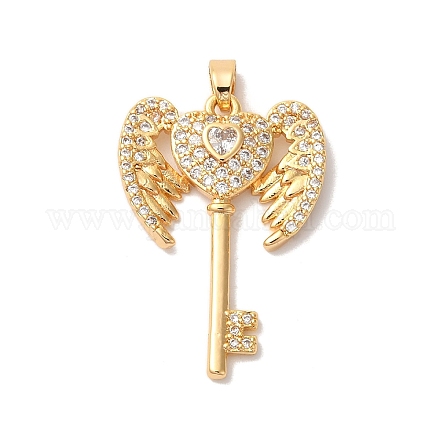 Латунные микропаве прозрачные подвески с фианитом KK-M294-15G-1