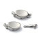 Tarnish Resistant 304 Stainless Steel Box Clasps, with Jump Ring, Oval, Stainless Steel Color, 17x7x6mm, Hole: 2mm