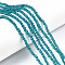 Glass Beads Strands, Faceted, Rondelle, Light Sea Green, 3.5~3.8x3mm, Hole: 0.4mm, about 105~110pcs/strand, 29~31cm