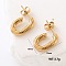 Stainless Steel Oval Stud Earrings, Golden, 15x10mm