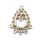 304 Stainless Steel Chandelier Component Links, Ion Plating(IP), Teardrop, Golden & Stainless Steel Color, 30.5x23.5x2.5mm, Hole: 1.6mm
