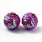 Sparkly Paillette Plastic Pendant Decorations, AB Color Plated, Ball Shape, Fuchsia, 30x29mm, Hole: 2mm