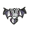Halloween Theme Alloy Enamel Pendants, Black, Bat Charm, Black, 24.5x33x1.5mm, Hole: 1.8mm