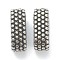 304 Stainless Steel Slide Charms/Slider Beads, Oval, Antique Silver, 12x4x6mm, Inner Diameter: 9x3.5mm