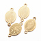 Ion Plating(IP) 304 Stainless Steel Links connectors, Oval with Virgin Mary, Golden, 16x9x0.8mm, Hole: 1mm