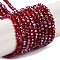 Baking Electroplate Glass Beads Strands, AB Color, Faceted, Round, Dark Red, 3x2mm, Hole: 0.7mm, about 144~150pcs/strand, 35~37cm