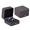 Imitation Leather Wedding Ring Gift Storage Boxes, Square, Dark Slate Gray, 6.8x6.8x4.4cm