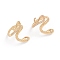Adjustable Brass Micro Pave Cubic Zirconia Cuff Rings, Open Rings, Long-Lasting Plated, Snake, Golden, Size 6, 16mm