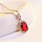 Rhinestone Pendants, with Brass Setting and Clear Cubic Zirconia, Rectangle, Light Siam, 13.8x8.5x5mm, Hole: 2.5x3.5mm