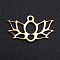 201 Stainless Steel Pendants, Laser Cut Pendants, Lotus, Golden, 11x19x1mm, Hole: 1.5mm