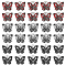30Pcs 3 Style Alloy Pendants Sets, with Enamel, Butterfly with Skull Charm, Antique Silver, 20.5x23x4mm, Hole: 1.2mm, 10pcs/style