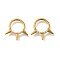 304 Stainless Steel Micro Pave Clear Cubic Zirconia 3 Spiked Cone Hoop Nose Rings, Golden, 14.5x15x2mm, Inner Diameter: 7.8mm