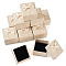 Square Cardboard Paper Ring Gift Storage Boxes, with Bowknot & Black Sponge Inside, Beige, 5.15x5.15x4.25cm